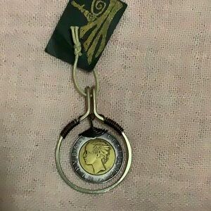 Italian Coin Pendant, Mixed Metal